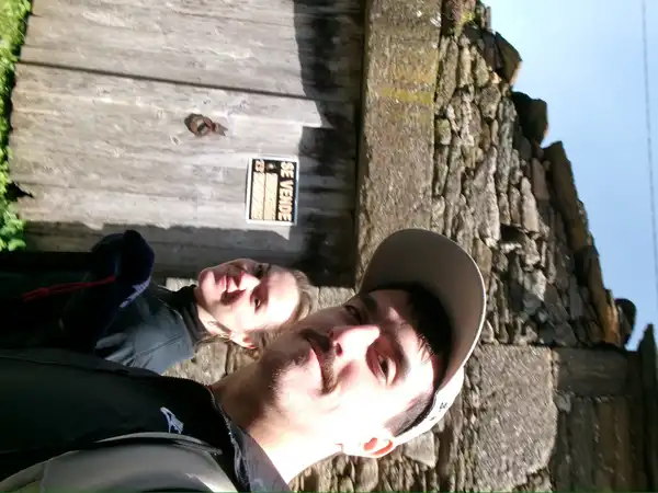 Selfie de Agus y Enzo durante el Camino