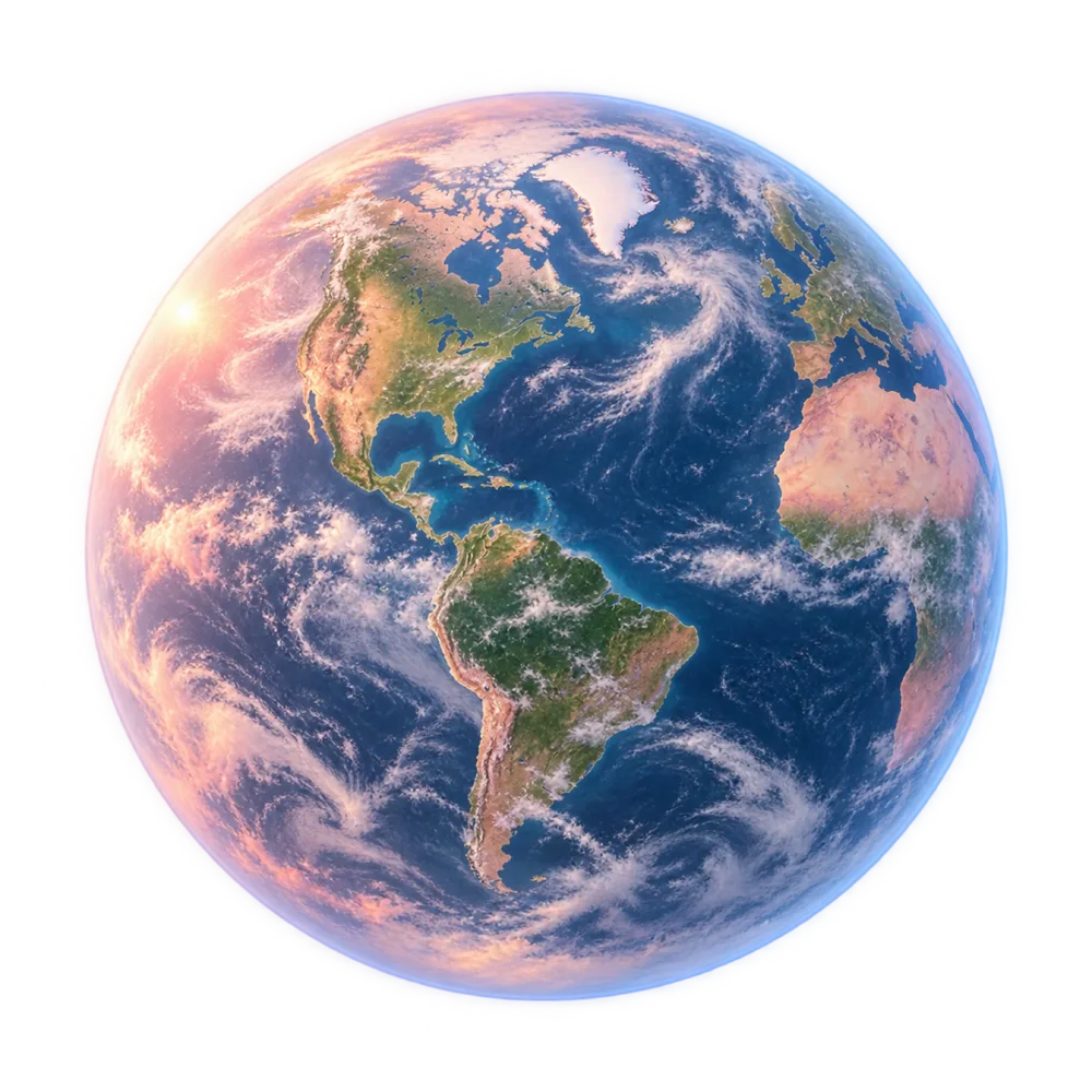 Planeta Tierra en tonos pastel